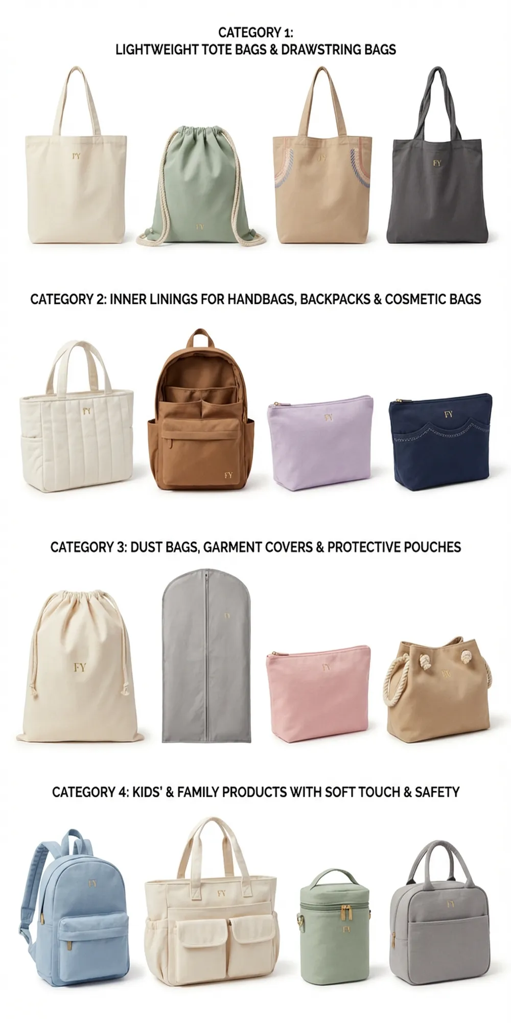 Cotton Bag Fabrics – Soft-Handle, Natural & Close-to-Skin - Custom Bag Fabrics-FY Custom Bag Manufacturer Cotton Bag Fabrics – Soft-Handle, Natural & Close-to-Skin - Custom Bag Fabrics-FY Custom Bag Manufacturer