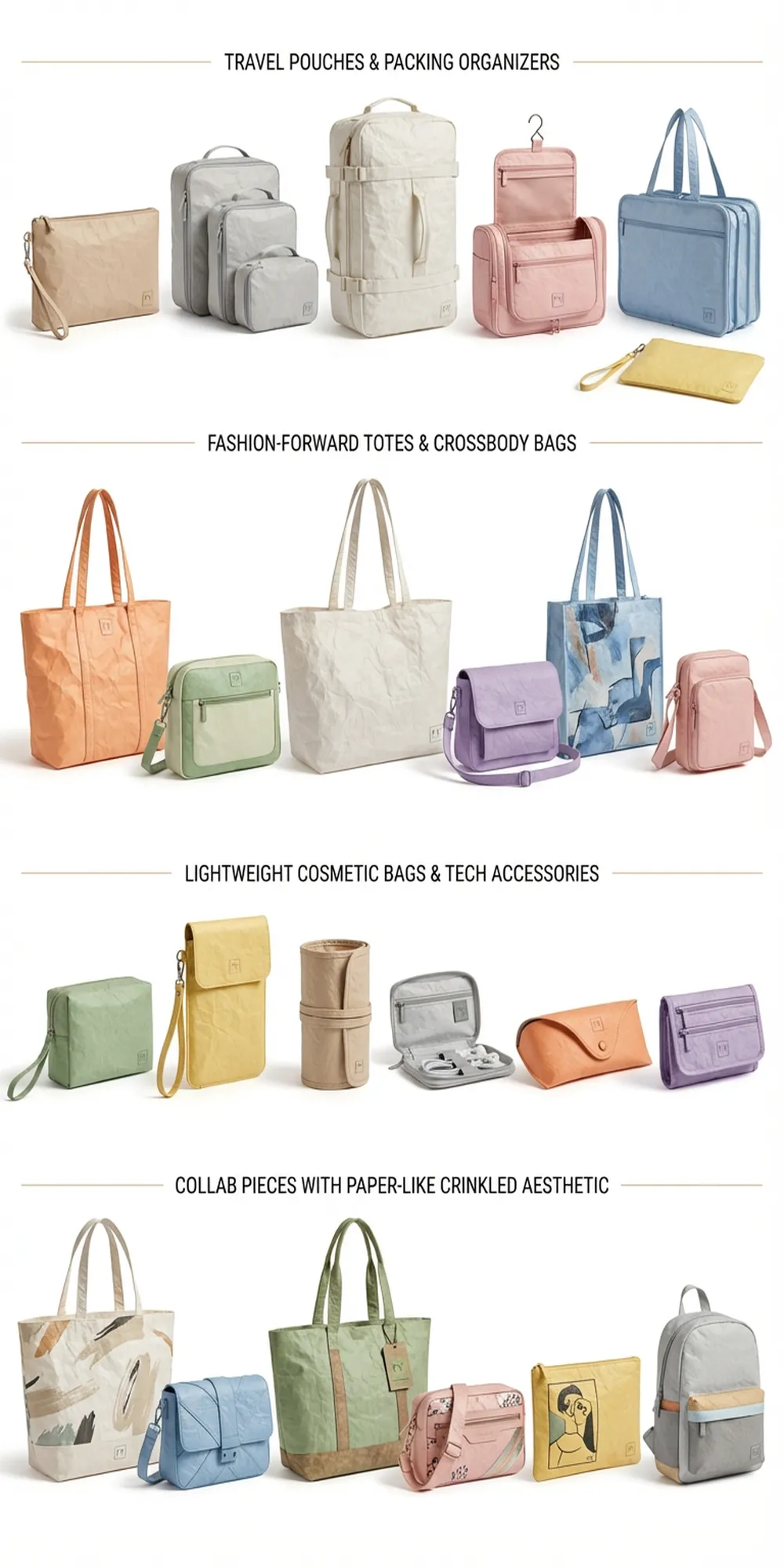 Tyvek® / Tyvek-Like Bag Fabrics – Ultra-Light, Technical & Design-Forward - Custom Bag Fabrics-FY Custom Bag Manufacturer Tyvek® / Tyvek-Like Bag Fabrics – Ultra-Light, Technical & Design-Forward - Custom Bag Fabrics-FY Custom Bag Manufacturer