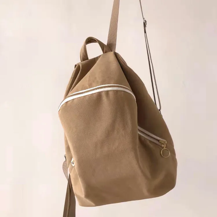 Korean Style Girls Color logo Stylish Premium Corduroy Custom Made Cute Backpacks for Women Ladies - Medium Bags-FY Custom Bag Manufacturer