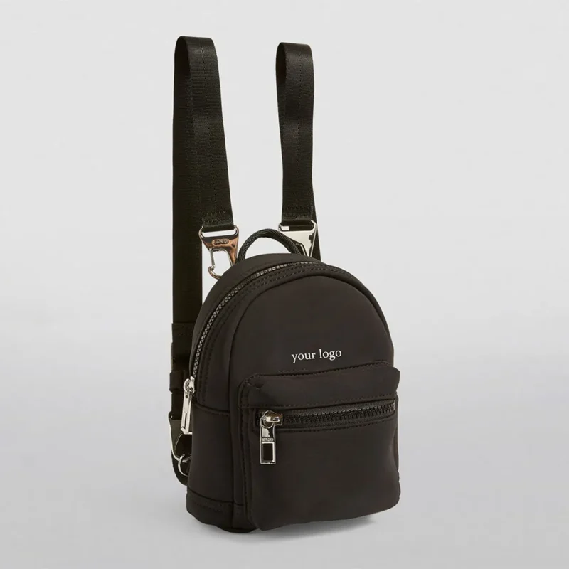 Customization logo Color Contrast Resin Zipper pink Neoprene Mini Sling Bag Crossbody Backpack - Mini / Small Bags-FY Custom Bag Manufacturer