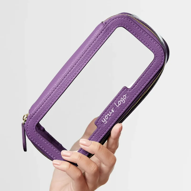 Custom logo Women Men PU Eco Friendly See Through clear Pvc Makeup Cosmetic Bag with Zipper - Mini / Small Bags-FY Custom Bag Manufacturer