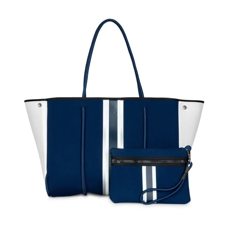 Large Shopper Weekender Overnight Duffel Customize logo Navy Blue Custom Waterproof Neoprene Beach Tote Bag - Daily Commuting & Work-FY Custom Bag Manufacturer