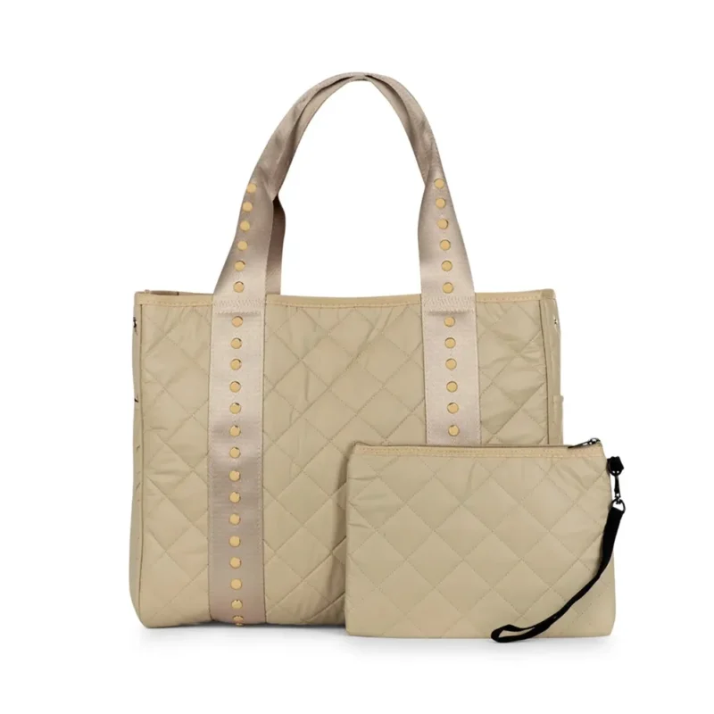 Fall Winter Season Customize logo Waterproof Luxury Black Gold Silver Quilted Puffer the Tote Bags for Women - Leather Bag-FY Custom Bag Manufacturer