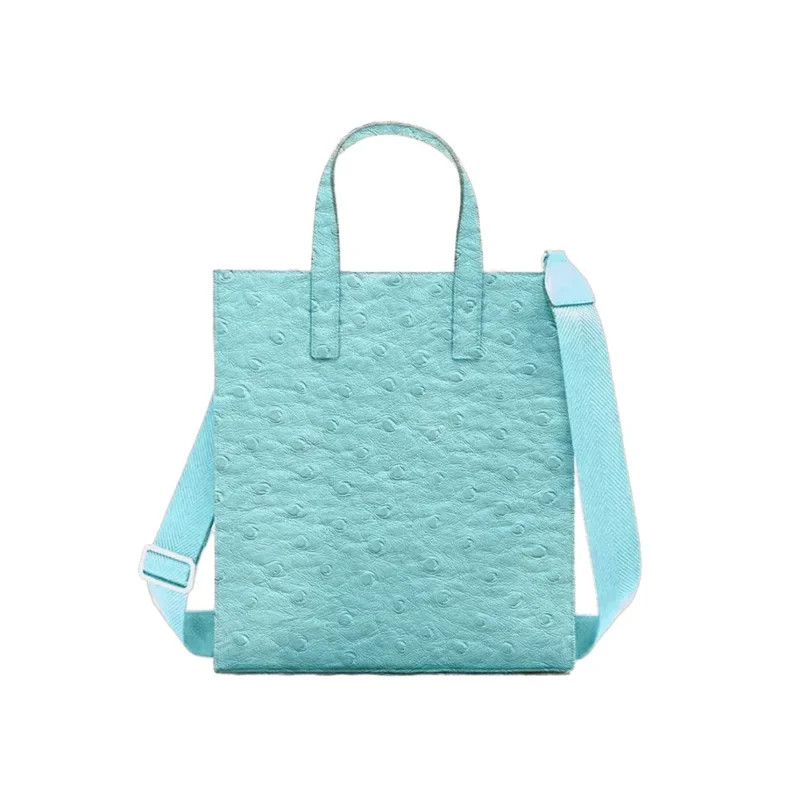 China Factory Elegant Office Laptop Handbag logo Custom Print Crossbody Vertical Ostrich PU Leather Tote Bags for Women Men - Leather Bag-FY Custom Bag Manufacturer