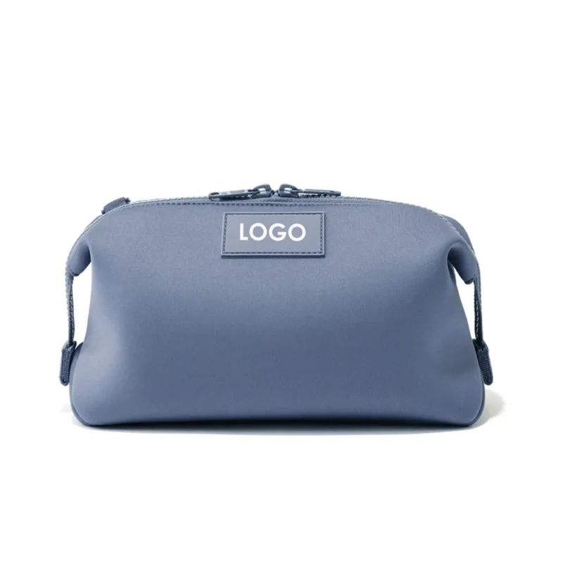 Ultralight Neoprene Thick logo Custom pink Neon Barrel Cosmetic Makeup Bag square for Men Women - Mini / Small Bags-FY Custom Bag Manufacturer