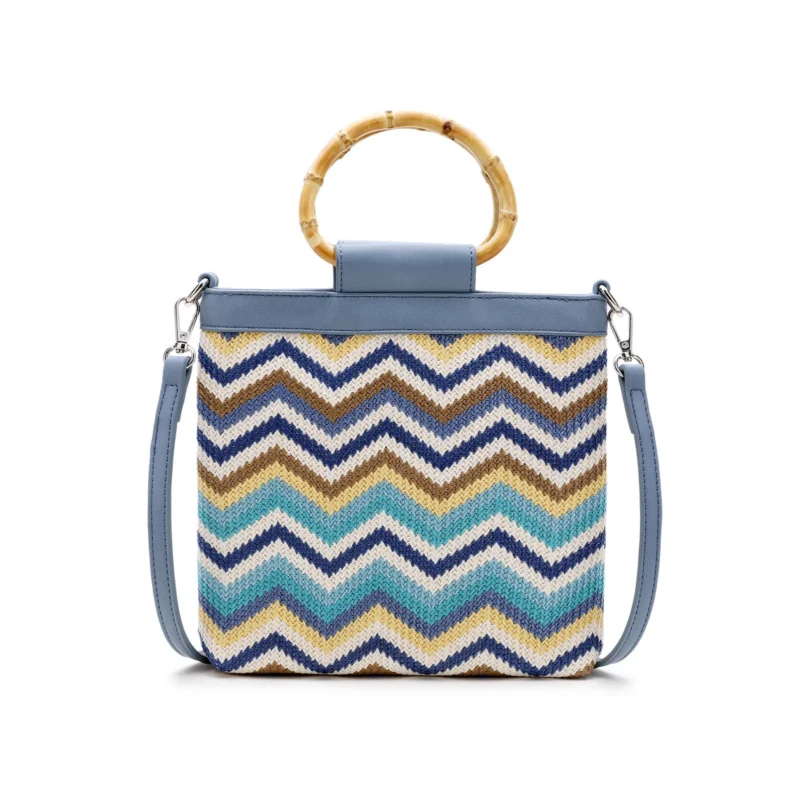 2026 Newest Blue Color Women Girls Custom logo Straw Tote Bag, Beach Straw Bag, Beach Bag Straw - Designer Inspired Bag-FY Custom Bag Manufacturer