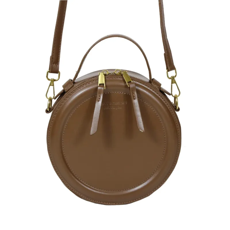 2026 Fashion Female PU Leather Women Handbags Custom LOGO Monoblock Phone Circle Round Crossbody Bag - Designer Inspired Bag-FY Custom Bag Manufacturer