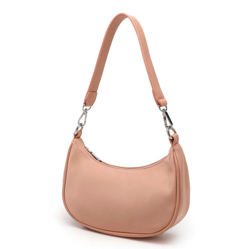 2026 young lady women soft pu leather nylon armpit handbag underarm chain shoulder clutch bags custom logo print - Daily Commuting & Work-FY Custom Bag Manufacturer