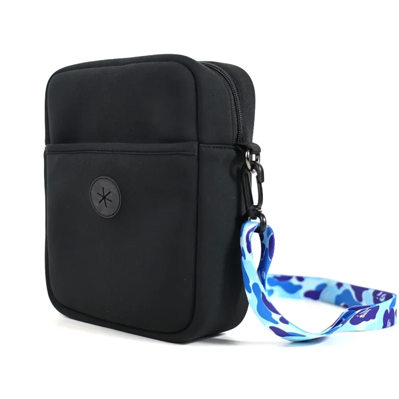 High quality black neoprene 4 pockets contain 500 ml bottle cross body waterproof dog walking bag with poop bag holder - Daily Commuting & Work-FY Custom Bag Manufacturer