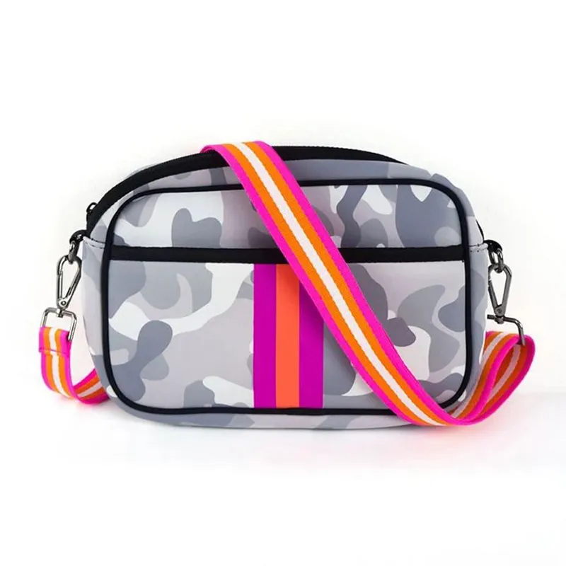 Lightweight Waterproof Box Shape Vintage Style Camera Bag Neoprene Messenger Pouch with Stripe - Waterproof Bag-FY Custom Bag Manufacturer