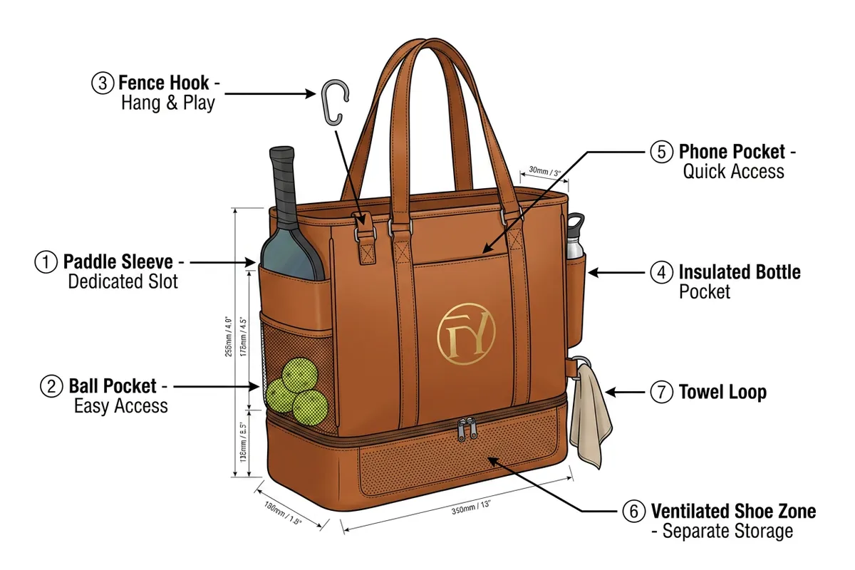 - Court-Side Chic: Why a Custom Leather Pickleball Bag Is the Ultimate Status Symbol in 2026-FY Custom Bag Manufacturer - Court-Side Chic: Why a Custom Leather Pickleball Bag Is the Ultimate Status Symbol in 2026-FY Custom Bag Manufacturer