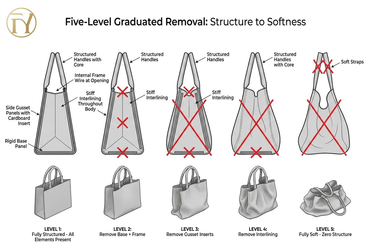 - “Zero-Weight” Deconstructivism: How to Remove Internal Stiffening Panels While Maintaining a Handbag’s Structure and Luxurious Drape-FY Custom Bag Manufacturer - “Zero-Weight” Deconstructivism: How to Remove Internal Stiffening Panels While Maintaining a Handbag’s Structure and Luxurious Drape-FY Custom Bag Manufacturer