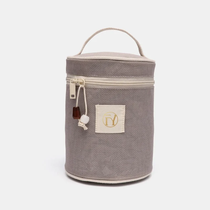 Wholesale Mesh Cosmetic Bag Round Makeup Storage Case and Travel Toiletry With Handle Custom Logo Wholesale Mesh Cosmetic Bag Round Makeup Storage Case and Travel Toiletry With Handle Custom Logo