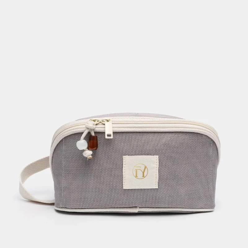 Custom Gray Mesh Cosmetic Bag Travel Toiletry Organizer Makeup Storage Pouch OEM ODM Custom Gray Mesh Cosmetic Bag Travel Toiletry Organizer Makeup Storage Pouch OEM ODM