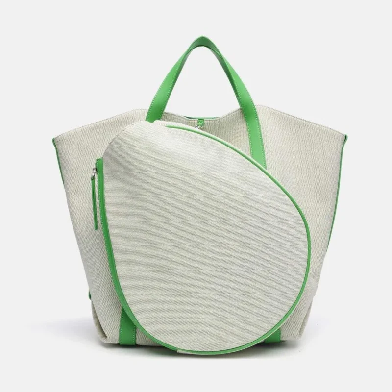 Custom Canvas Tennis Tote Bag Women Fashion Handbag with Separate Racket Pocket OEM ODM Custom Canvas Tennis Tote Bag Women Fashion Handbag with Separate Racket Pocket OEM ODM