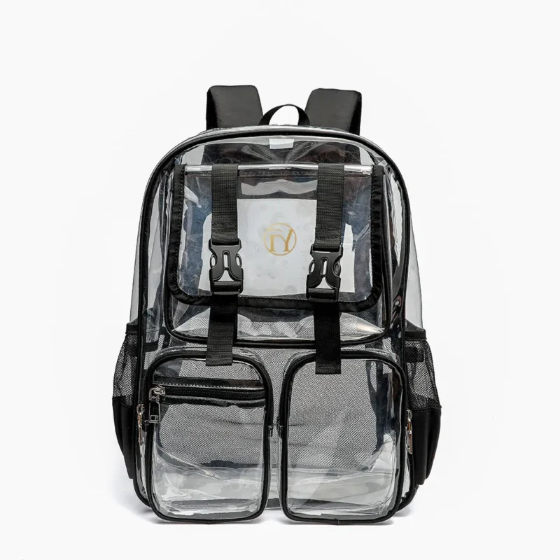Custom Transparent PVC Backpack Clear School Bag Large Capacity Waterproof Stadium Backpack OEM ODM Custom Transparent PVC Backpack Clear School Bag Large Capacity Waterproof Stadium Backpack OEM ODM