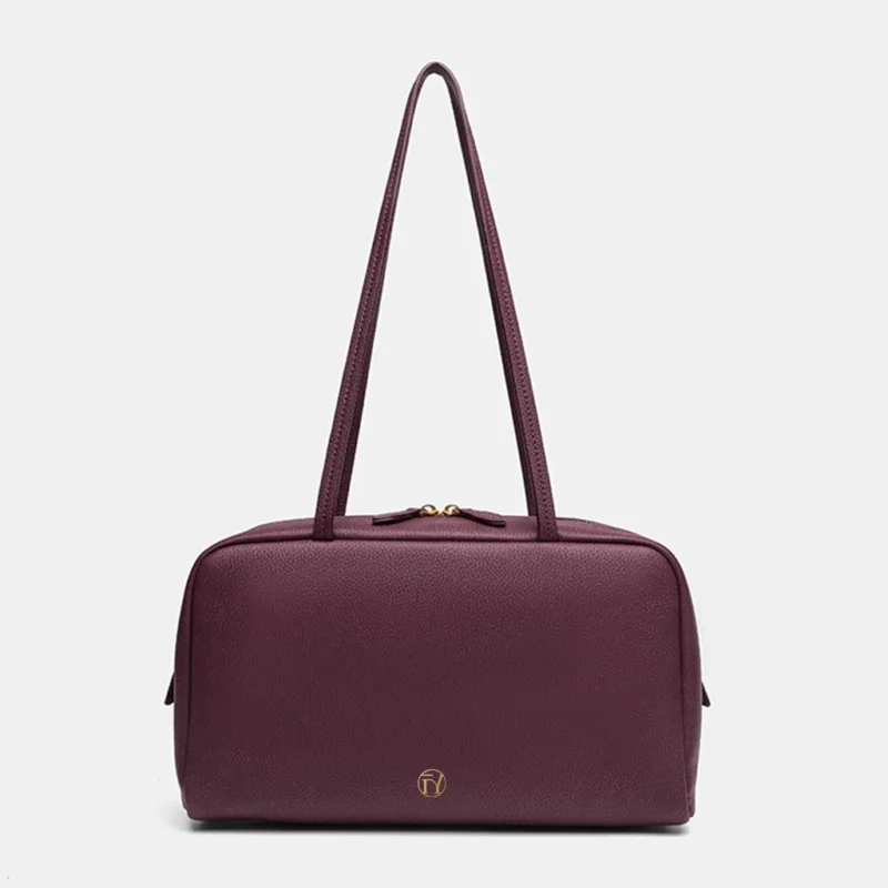 Custom Burgundy PU Leather Shoulder Bag Minimalist Rectangular Handbag with Long Straps OEM ODM Custom Burgundy PU Leather Shoulder Bag Minimalist Rectangular Handbag with Long Straps OEM ODM